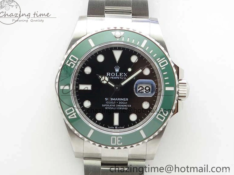 MiroTime 0701 Bold Submariner 41mm 126610 LV Kermit EWF Black Dial on SS Bracelet A 2765